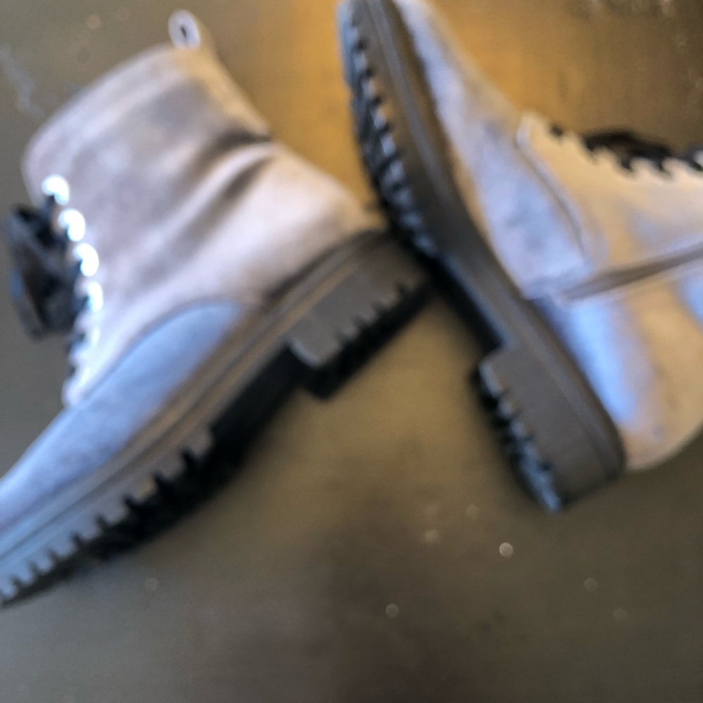 Mossimo Velvet Black/Gray Zip Side-Lace Up Combat Boot. SZ 6.5 - Picture 8 of 15